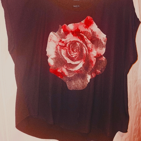 Women's Red Rose Blouse - Picture 2 of 4